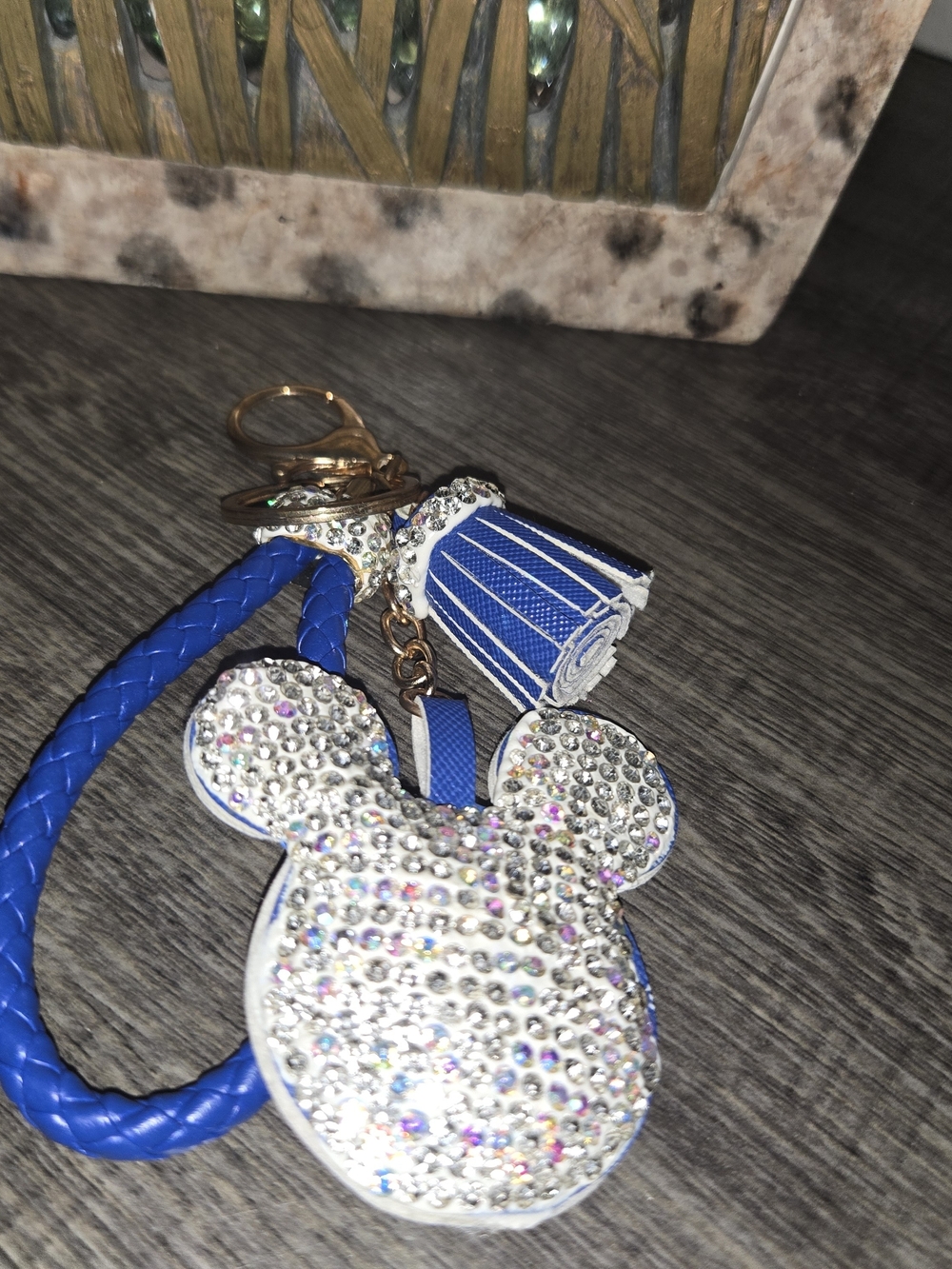 Crystal Mickey Ear Keychain
